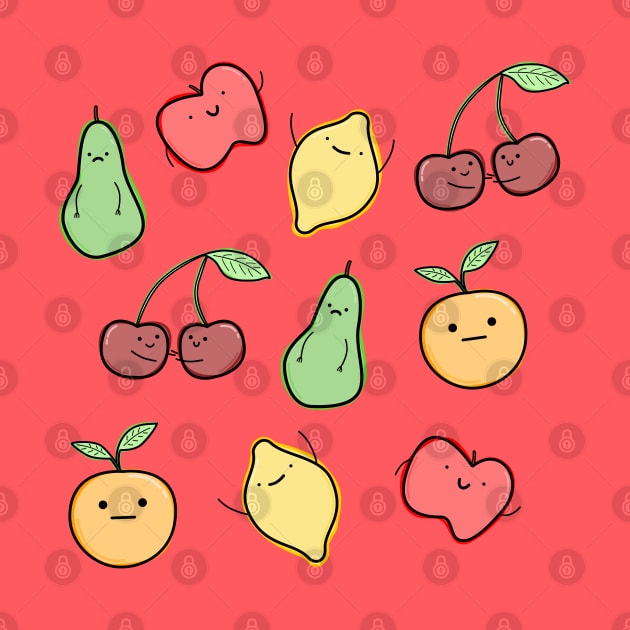 Cute Fruits by happyfruitsart