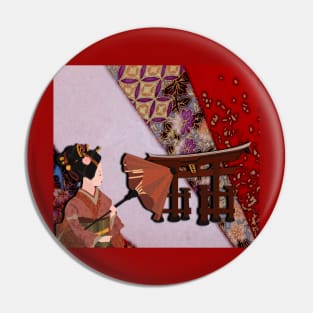 A Geisha with her Umbrella Pin