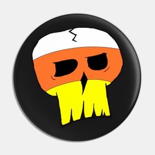 Candy Corn Color Skull Pin