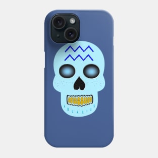 Star Sign Skull Aquarius Phone Case