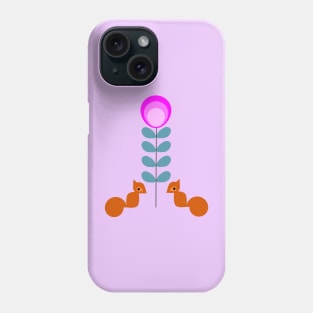 squirrel with flowers Phone Case