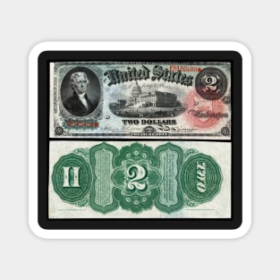 1869 $2 Dollar United States Treasury Note Magnet