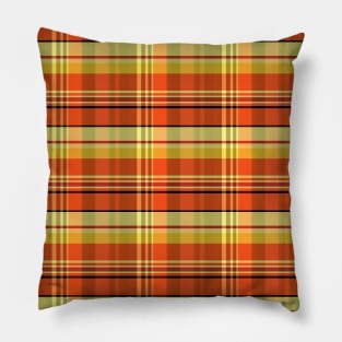Sunset and Sunrise Aesthetic Iona 1 Hand Drawn Textured Plaid Pattern Pillow