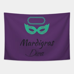 Mardi Gras Diva T-shirt and Apparel Tapestry