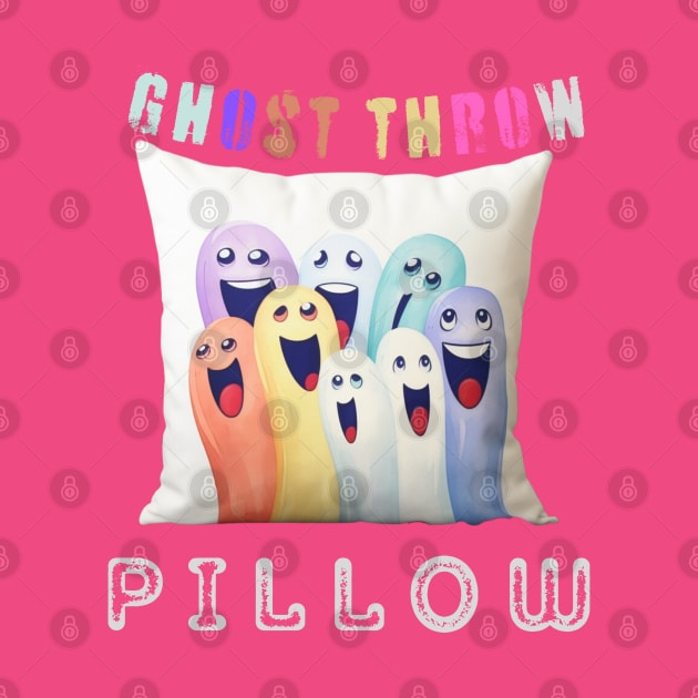 ghost throw pillow by FehuMarcinArt
