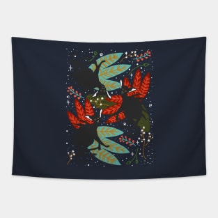 Chupacabra Cryptid Pattern On Dark Background Tapestry