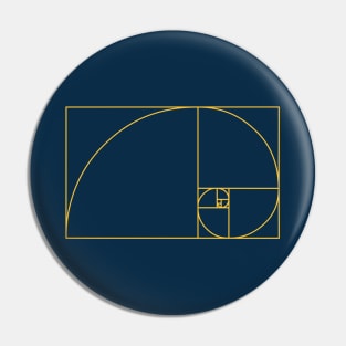 Fibonacci Golden Ratio Spiral Pin