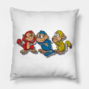 Three Wise Dumbasses Pillow