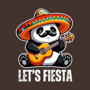 Let's Fiesta Cinco De Mayo Panda Bear Funny T-Shirt