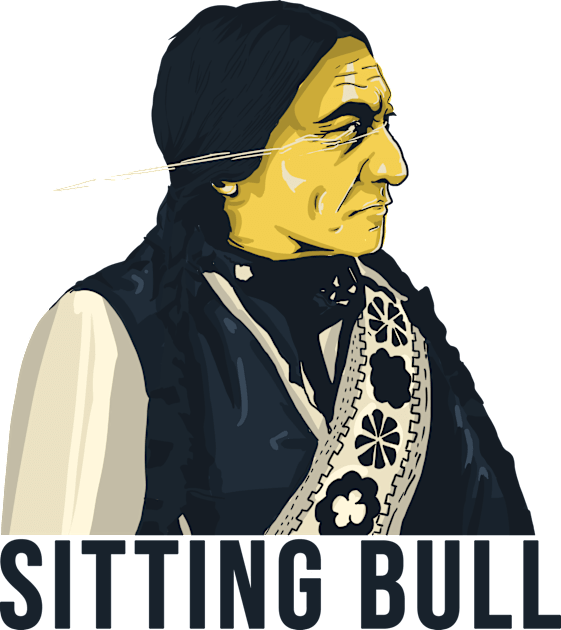 Sitting Bull Vector Art Design 2 Kids T-Shirt by Eyanosa