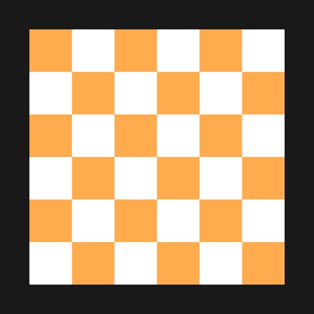 Orange and white checkerboard print by bettyretro