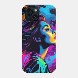 An Illustration of a Woman's Psychedelic Vision - colorful Phone Case