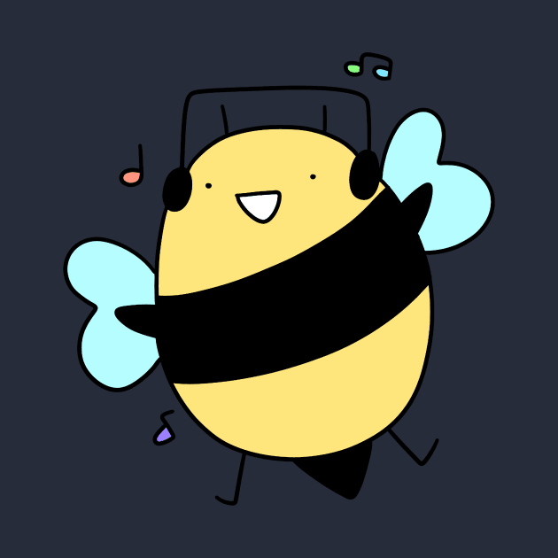 Dancing Headphones Bee by saradaboru