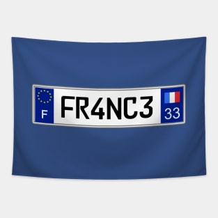 France car license plate Tapestry