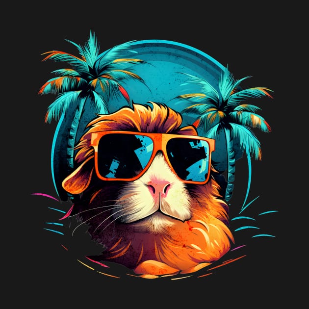 Retro Wave American Guinea Pig Good Vibes Shirt by Miami Neon Designs