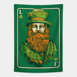 Leprechaun Shamrock Card St Paddys Day Festival Tapestry