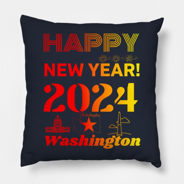 Happy New Year 2024 Pillow by Jimmynice