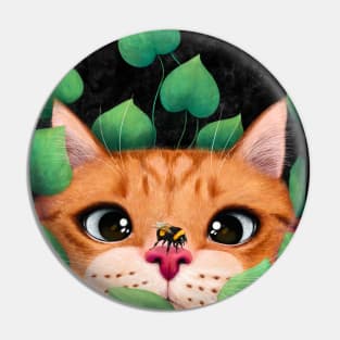 Cat in the leaves Pin