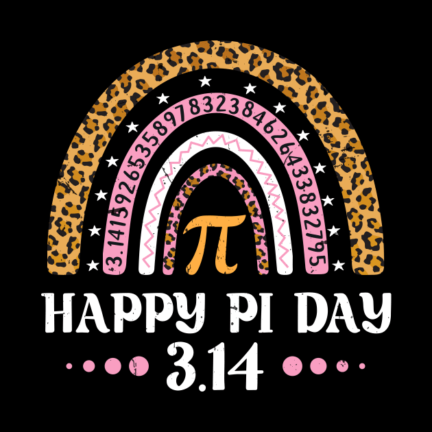 Happy Pi Day Mathematic Math Teacher Gifts Leopard Rainbow by KRMOSH