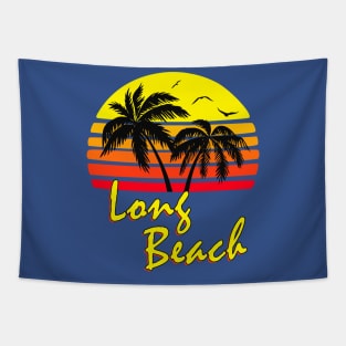 Long Beach Retro Sunset Tapestry