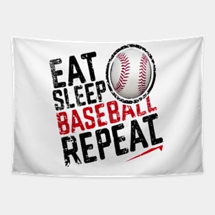 Eat Sleep Baseball Repeat Funny Baseball Player Tapestry