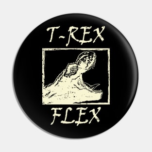 T-Rex Flex Dino Distressed Retro White Pin