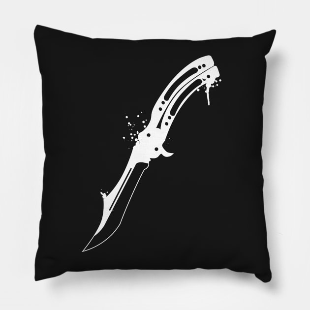 Butterfly Knife CSGO Gaming Pillow by turbopower