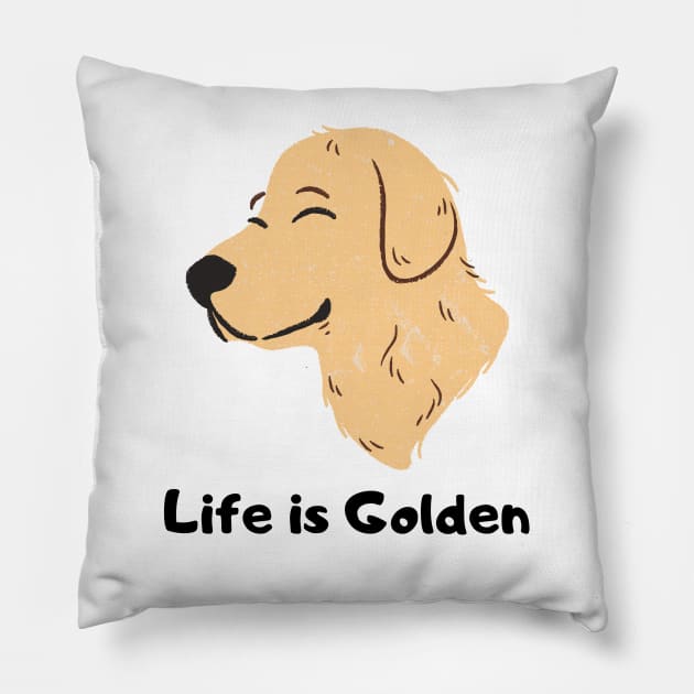 Life is Golden Pillow by Kraina