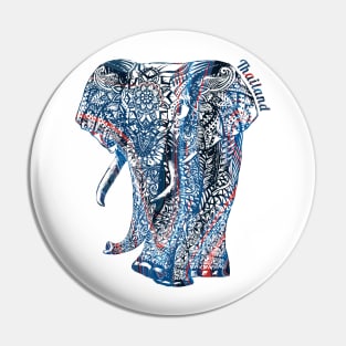 Ornate Asian Elephant In A Colorful Illustration Pin