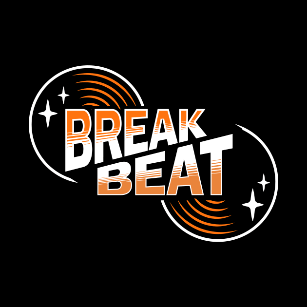 BREAKBEAT  - Retro Vinyl (Orange) by DISCOTHREADZ 