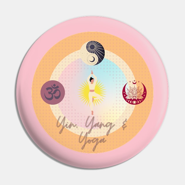 Yin, Yang and Yoga Pin by Spirit Shirts