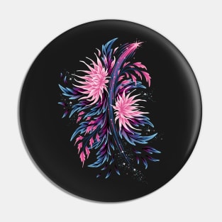 Floral Supernova - Pink / Blue Pin