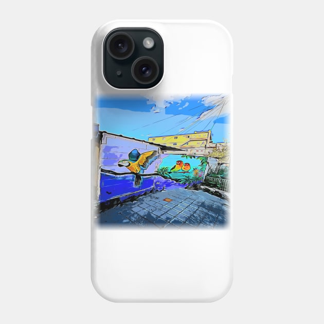 parrot, Mural, oil painting Phone Case by zzzozzo