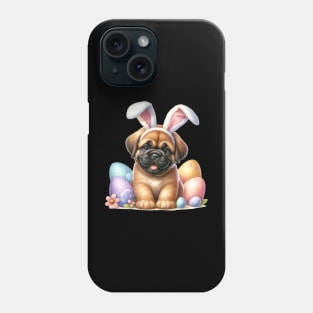 Puppy Mastiff Dog Bunny Ears Easter Eggs Happy Easter Day Phone Case