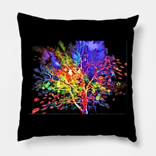 Falling Leaves Tree Pillow