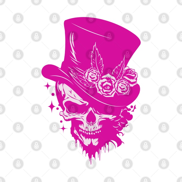 Pink Skull Art by Bellinna