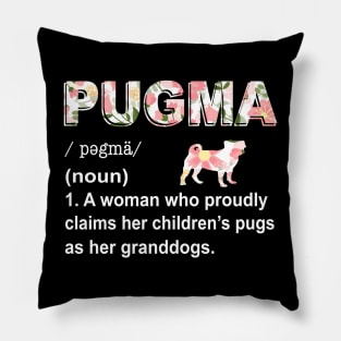 Funny Pug Dog Lover Grandma - Mama & Grandmother Humor Pillow