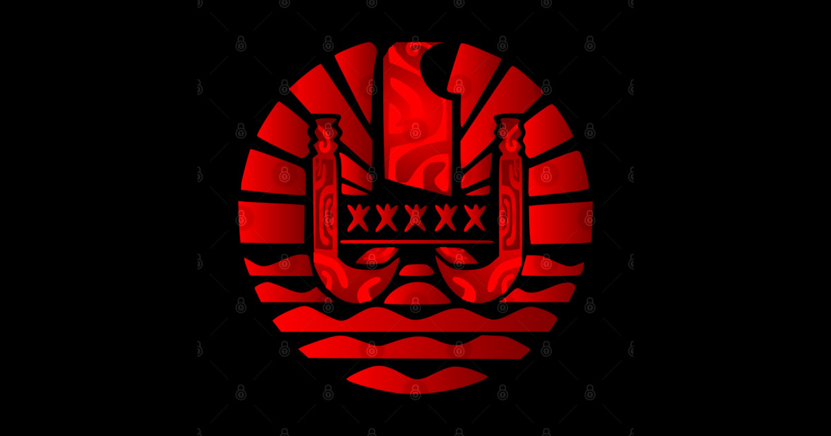 Flag of French Polynesia (red) - Flag Of French Polynesia - Sticker ...