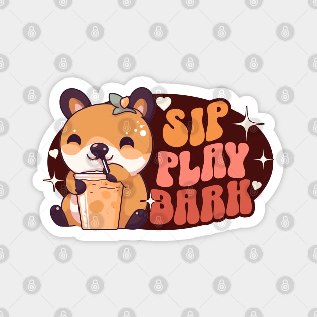 Sip, Play Bark Magnet by WarFX Designs