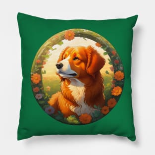 Nova Scotia Duck Tolling Retriever In Spring Pillow