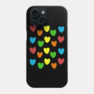 Watercolor paints of colorful sweet hearts Phone Case