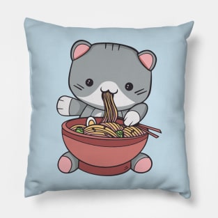 Kawaii Ramen Cat Pillow