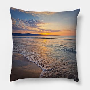 Early morning on the beach Pillow