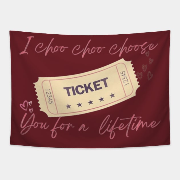 I  choo choo choose you. Valentine Tapestry by Alexander S.