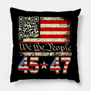 Funny QR President Trump 45_47 Pillow