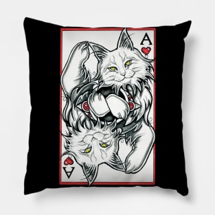 The Ace of Cats Pillow