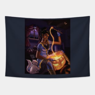 Halloween Witch Jack'O'Lantern Tapestry