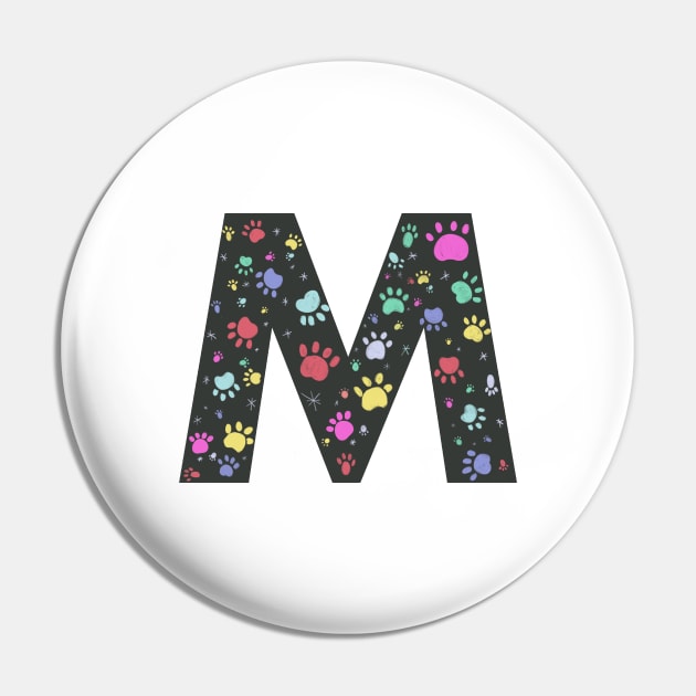 M letter with colorful paw print Pin by GULSENGUNEL