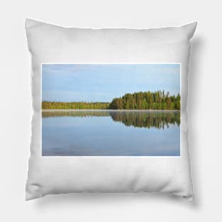 Lake scape at summer morning Pillow