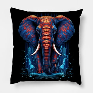 Elephant Pop Art, A Walk in the Water Pillow